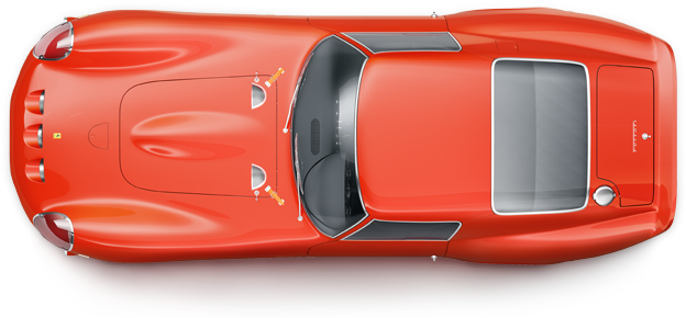 Juguete Ferrari vista superior PNG transparente