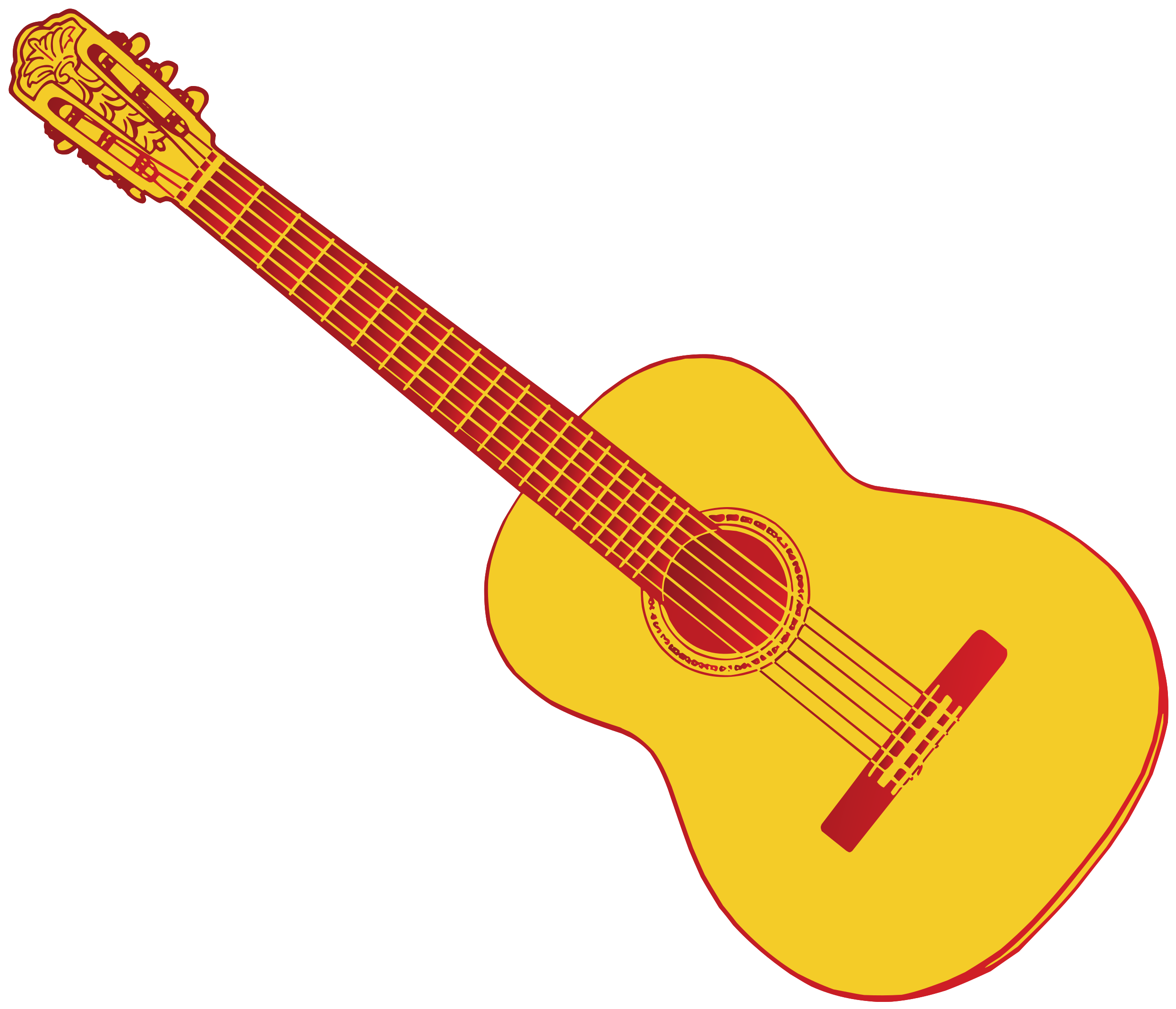 Vector Acoustic Guitar Clipart PNG
