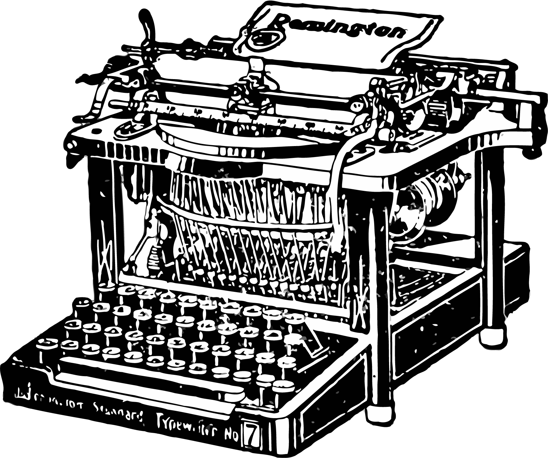 Vector Antique Typewriter PNG Transparent Image