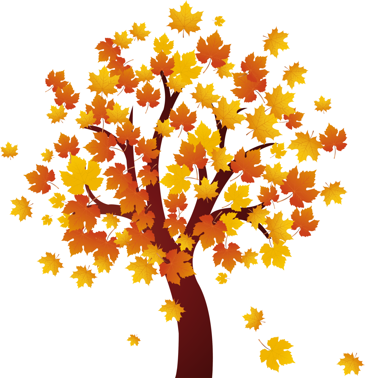 Vektor-Herbstblatt Fallendes PNG-transparentes Bild