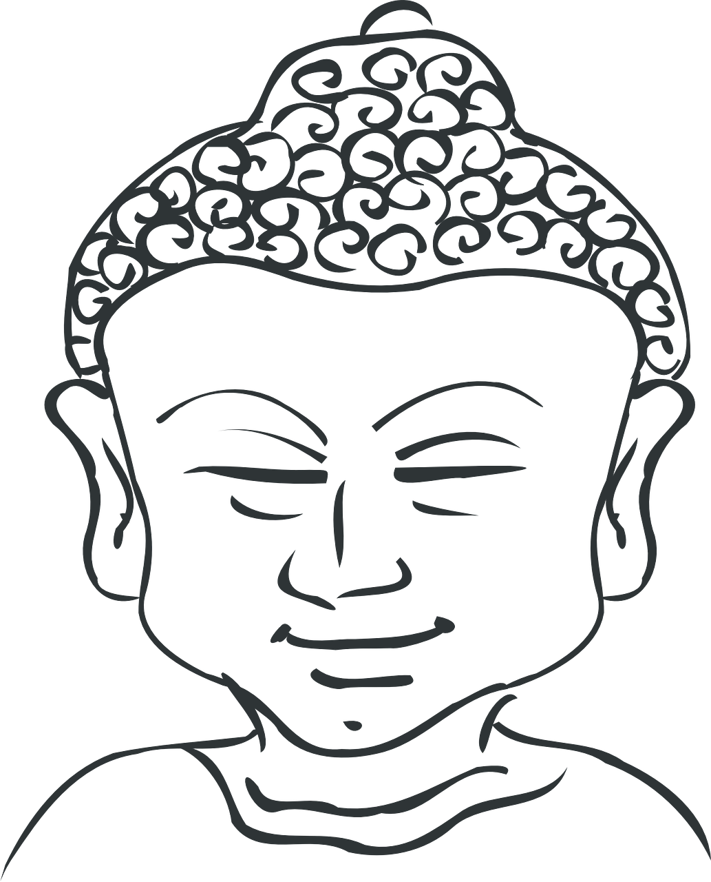 Vector Buddha Face PNG Transparent Image