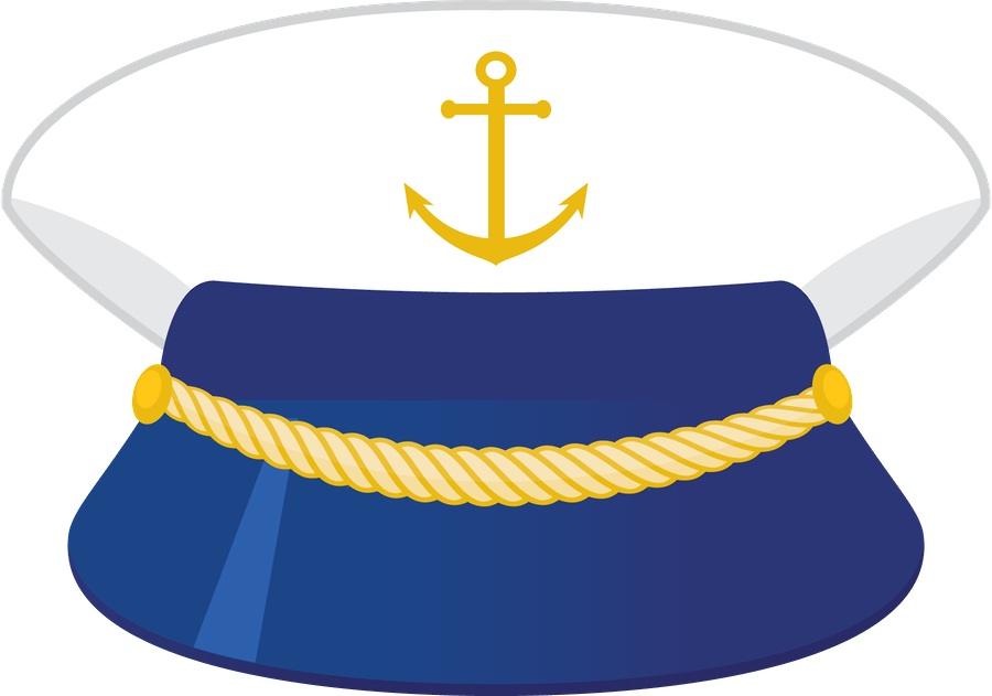 Vector Captain Navy Cap PNG Image