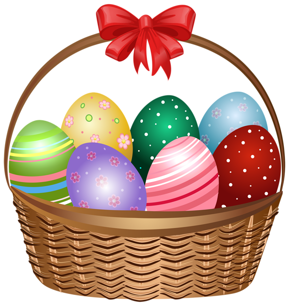 Vector Easter Egg Basket PNG Clipart