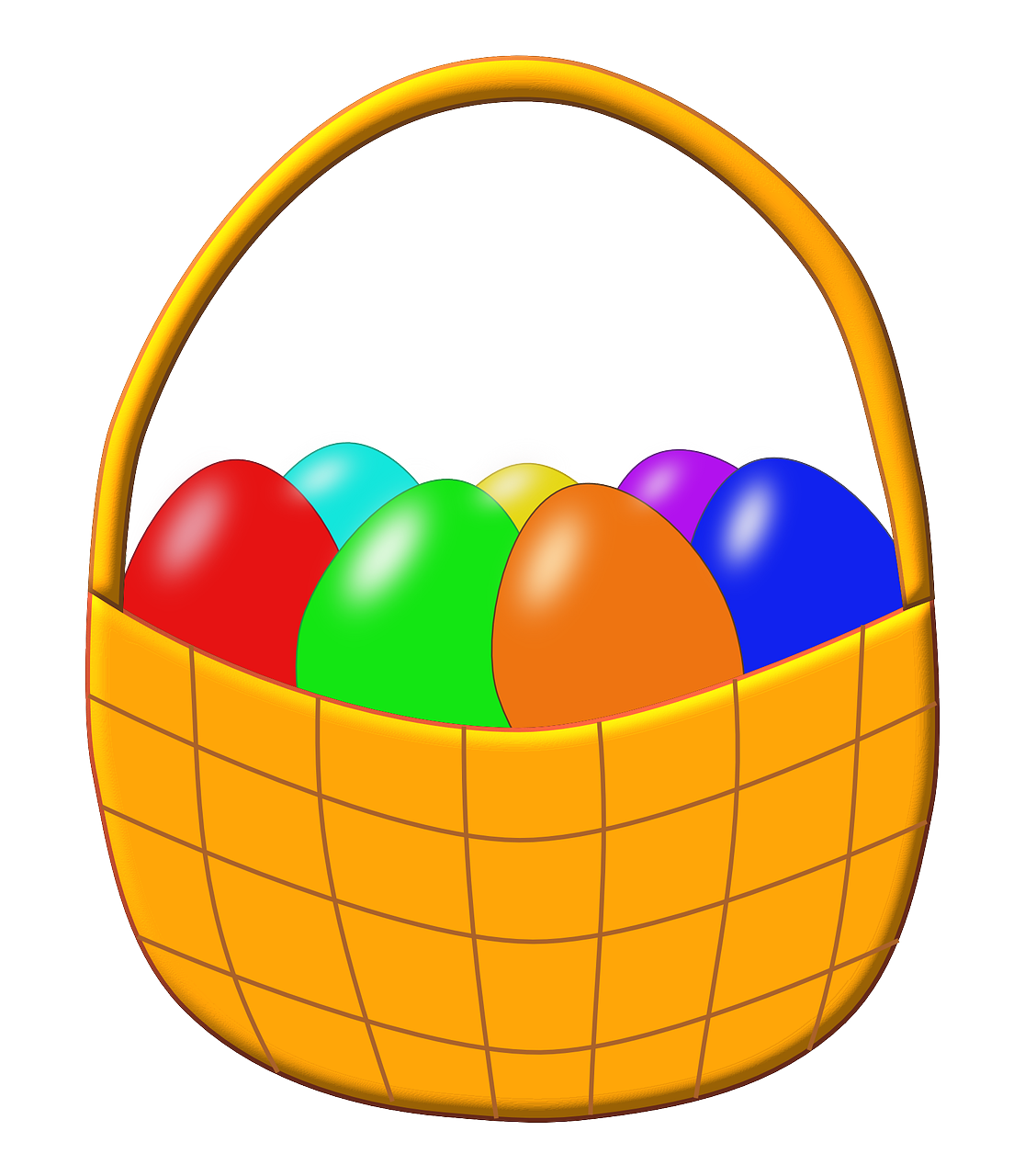 ดาวน์โหลด Vector Easter Egg Basket PNG ฟรี