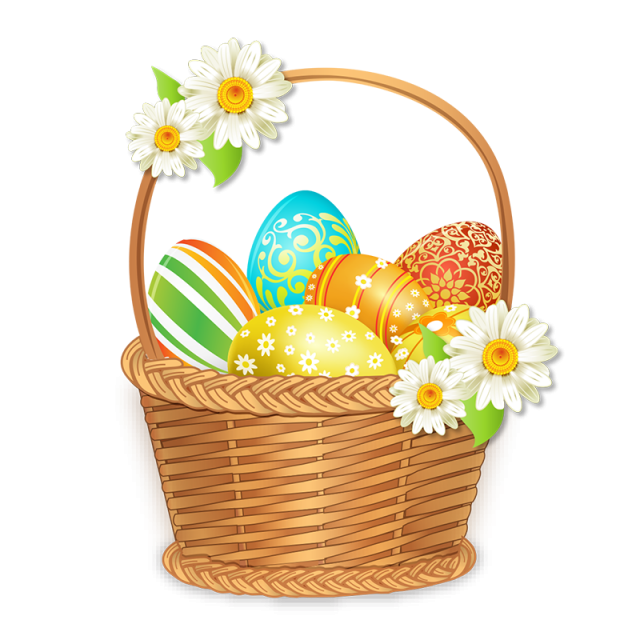 Vector Easter Egg Basket PNG Photos
