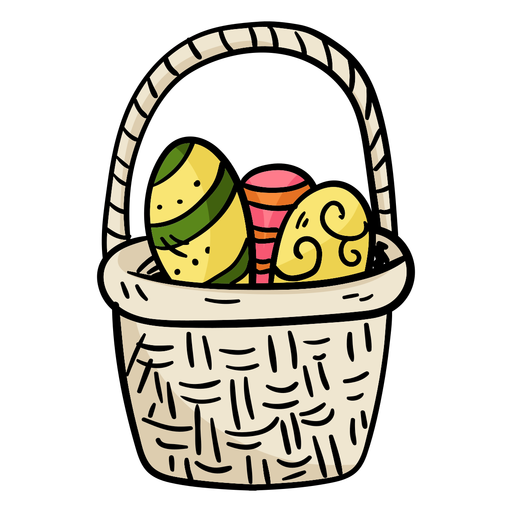 Vector Easter Egg Basket PNG Picture