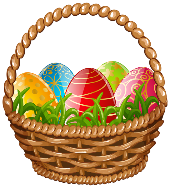 Vector Easter Egg Basket Transparent PNG