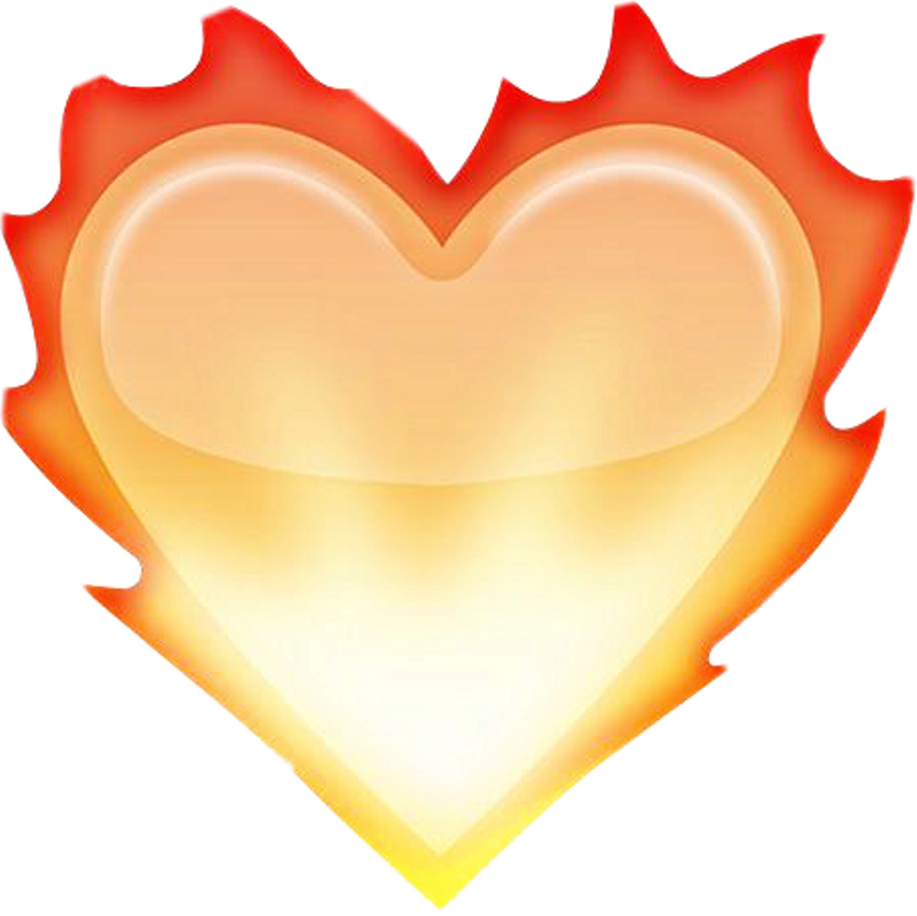 Vector fogo coração transparente PNG