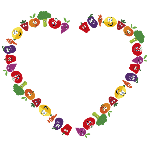 Vector Heart Vegetables PNG Image