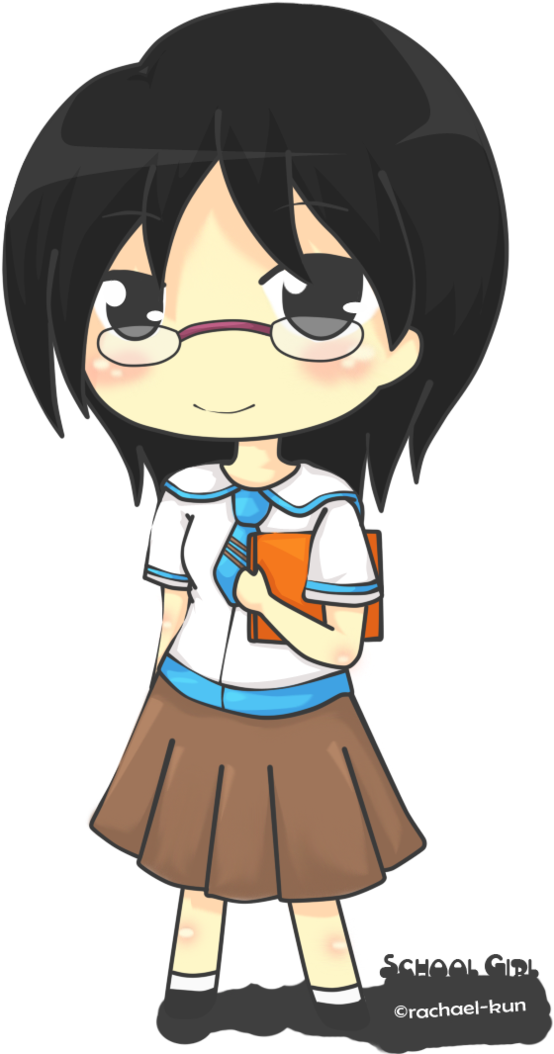 Vetor escola anime menina PNG clipart