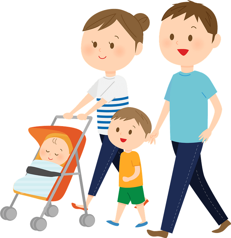 Vector Walking Family PNG Clipart