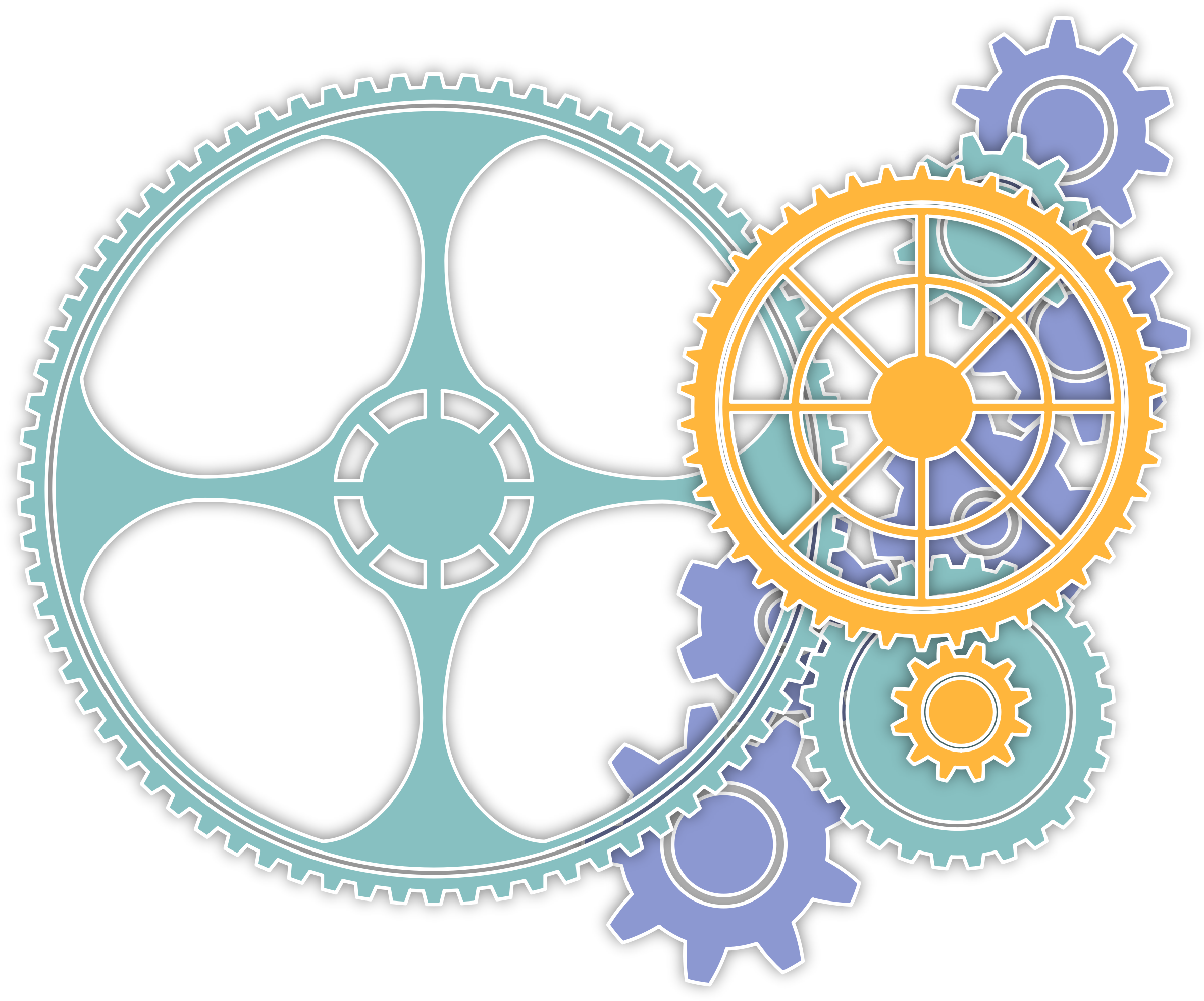 Wheels Colorful Gears Transparent PNG