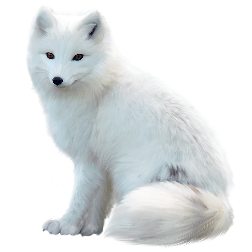 White Arctic Fox PNG Clipart