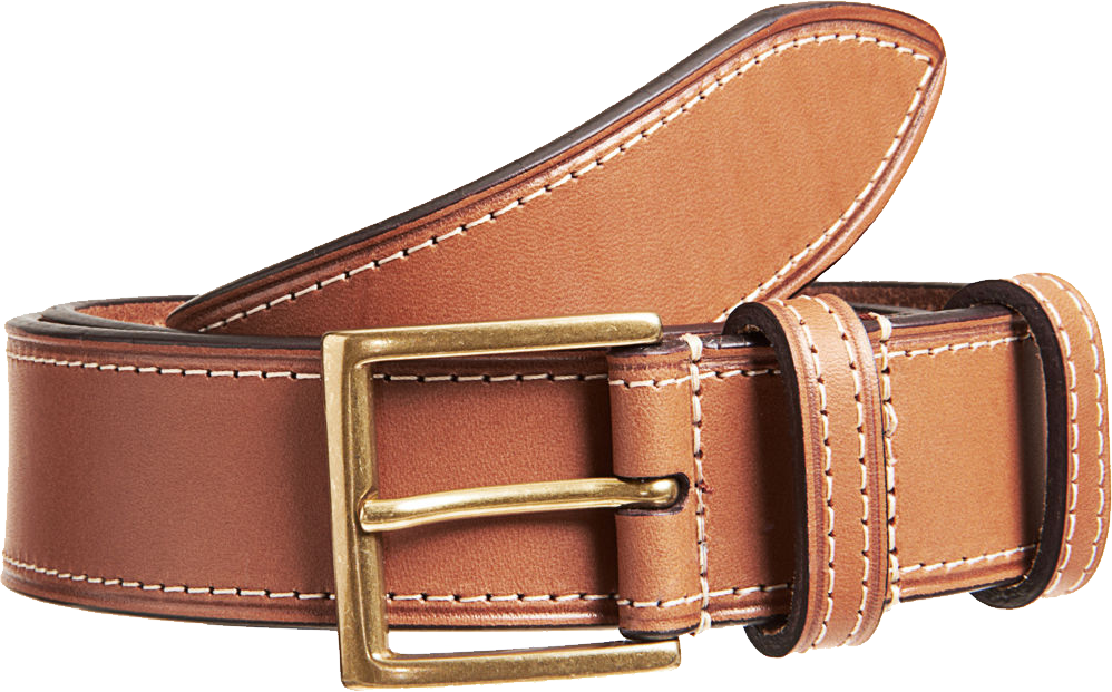 Wide Leather Brown Belt Transparent PNG