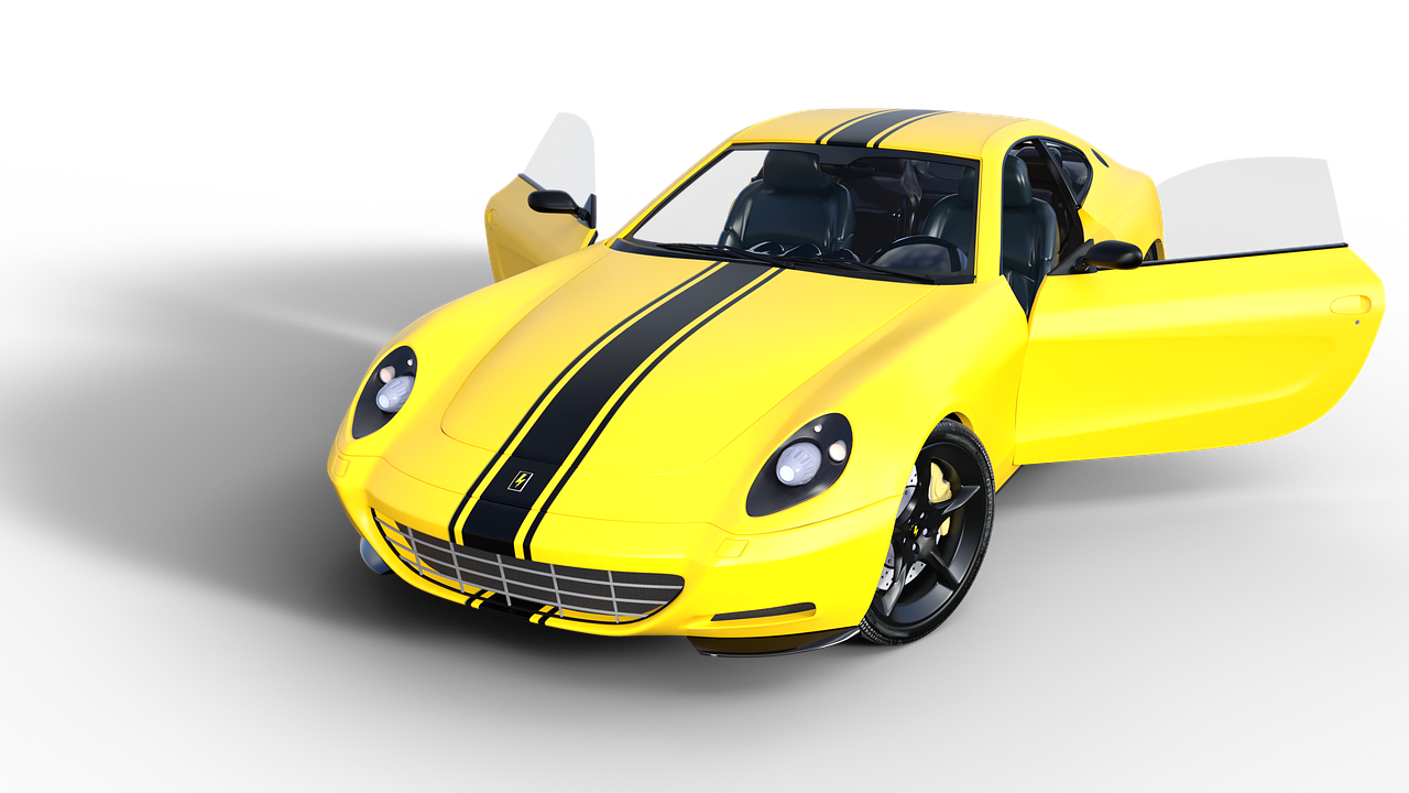 Yellow Ferrari PNG Transparent Image