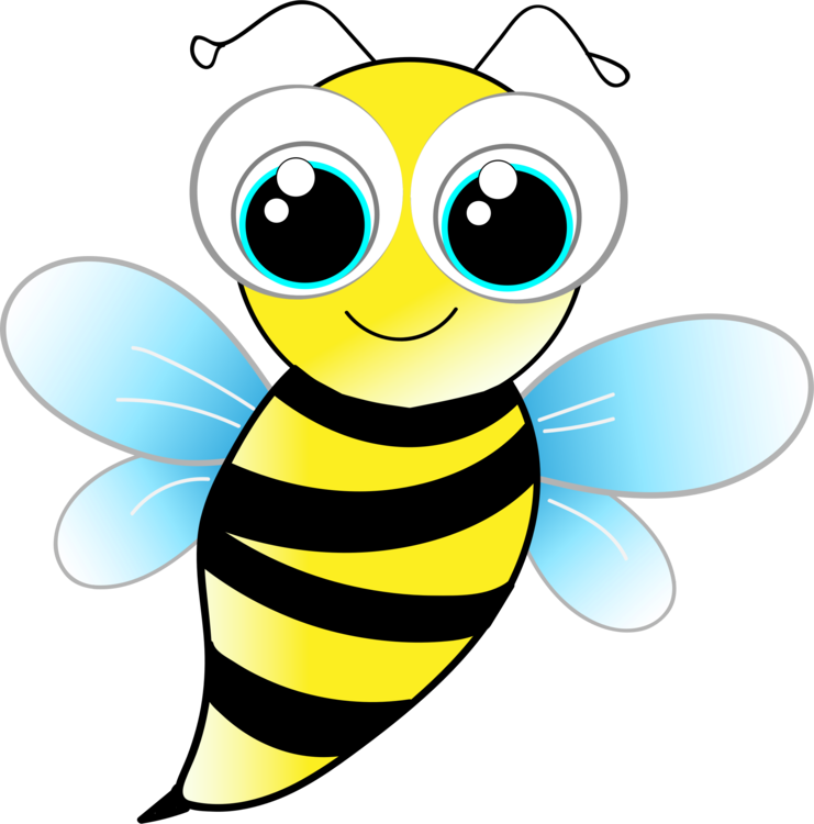 Yellow Honey Bee Vector PNG Transparent Image
