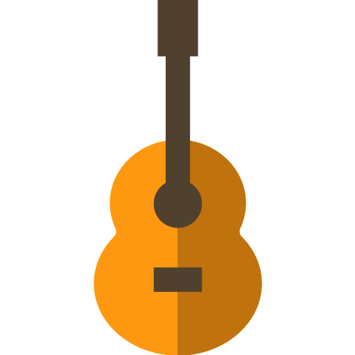Желтая векторная акустическая гитара PNG