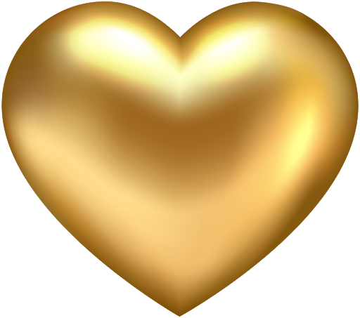 Abstract Gold Heart PNG Clipart