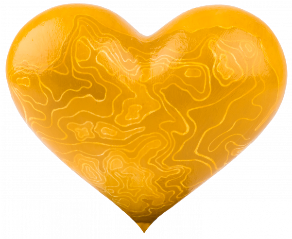 Abstract Gold Heart PNG File