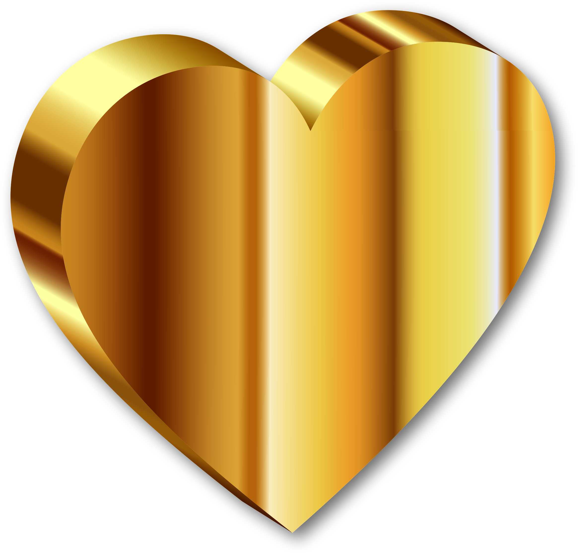 Abstract Gold Heart PNG Image
