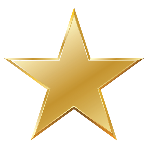 Abstract Gold Star Transparent Background