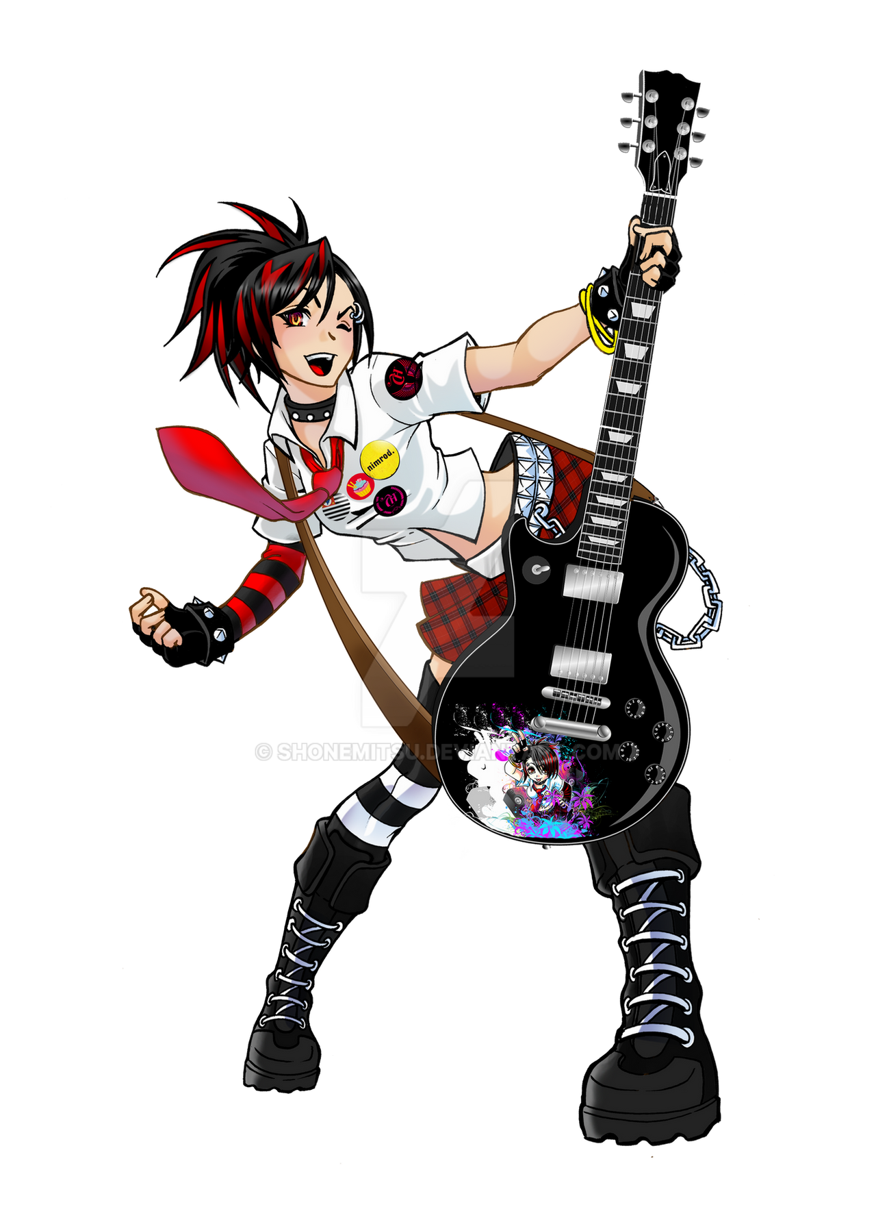 Anime gitar kız şeffaf PNG