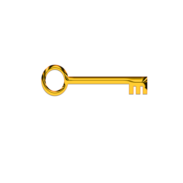 Antique Gold Key Transparent PNG