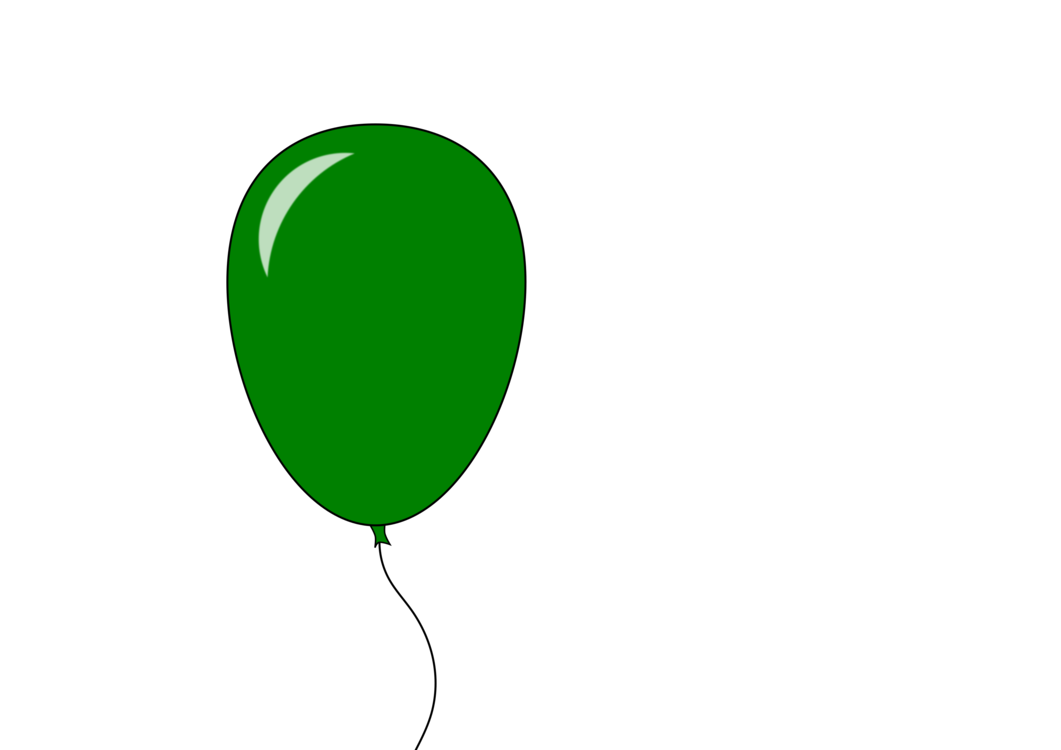 День рождения зеленый шар прозрачный PNG