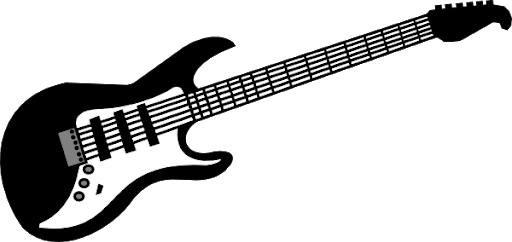 Черная рок гитара прозрачный PNG