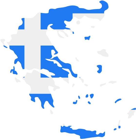 Blue Greece Map PNG Clipart