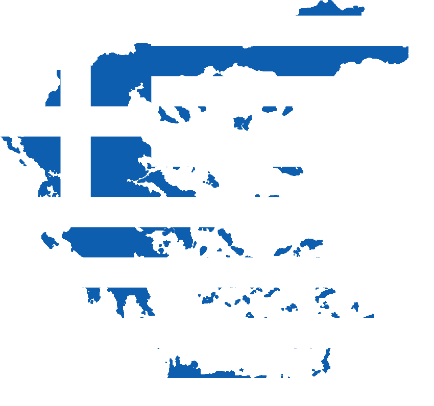 Blue Greece Map PNG File