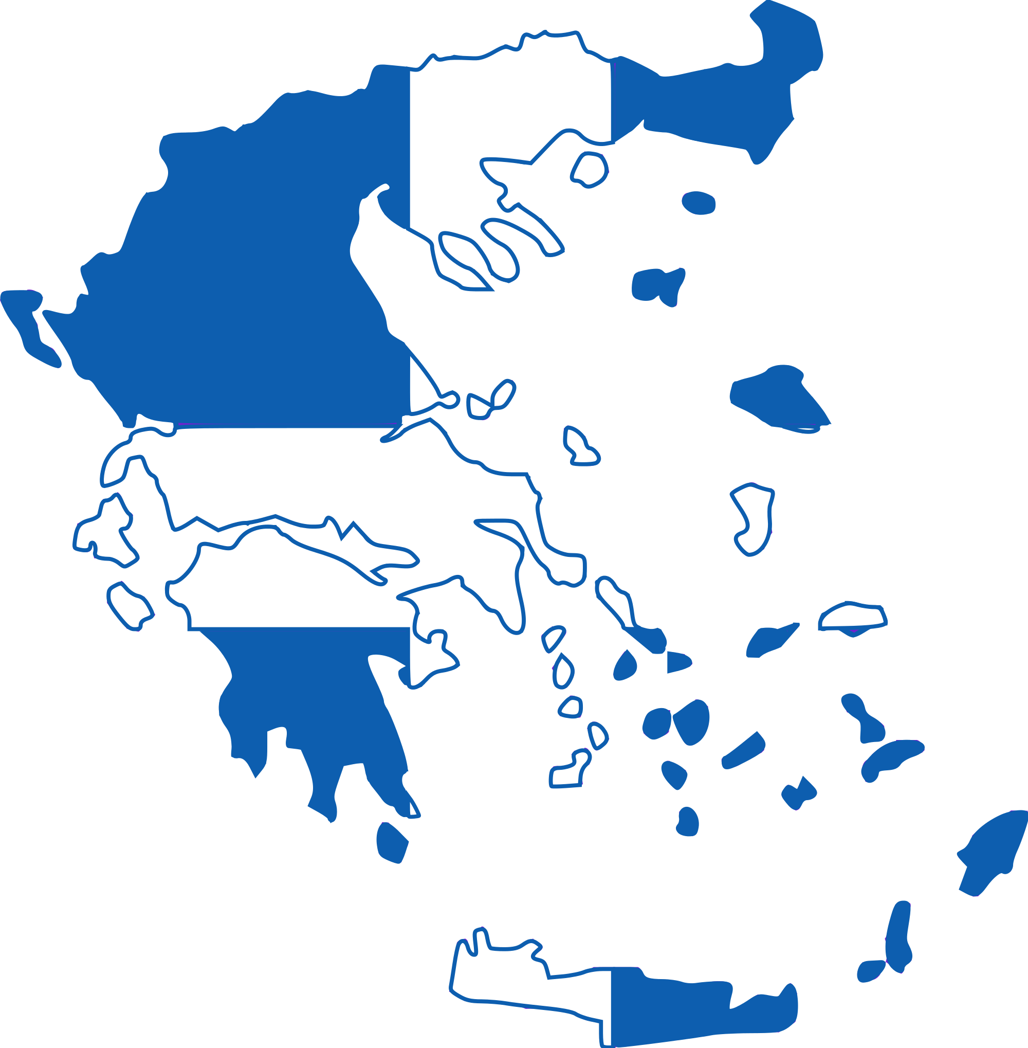 Blue Greece Map PNG Photos
