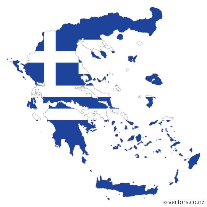 Blue Greece Map PNG Transparent Image