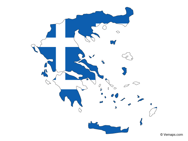 Blaue Griechenland-Karte Transparenter Hintergrund