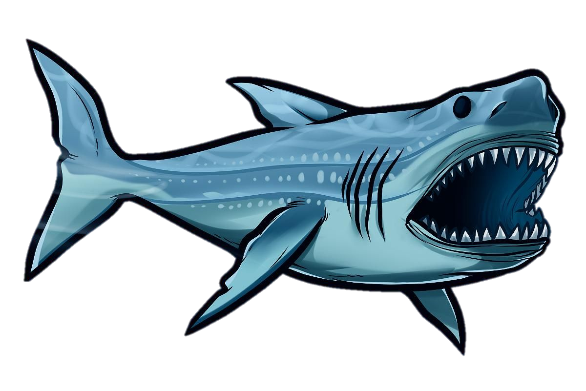 Blue Megalodon Shark PNG Pic