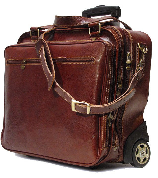 Brown leather briefcase PNG File