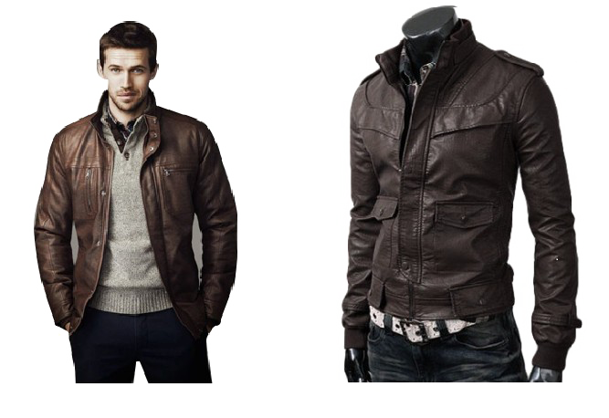 Brown Leather Jacket Transparent PNG