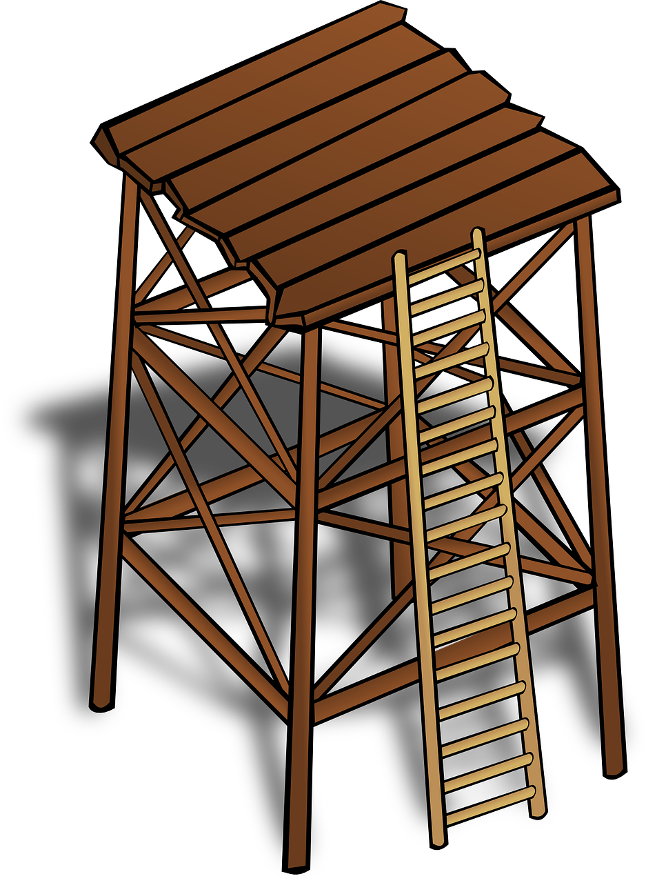 Bruine houten ladder Transparante achtergrond