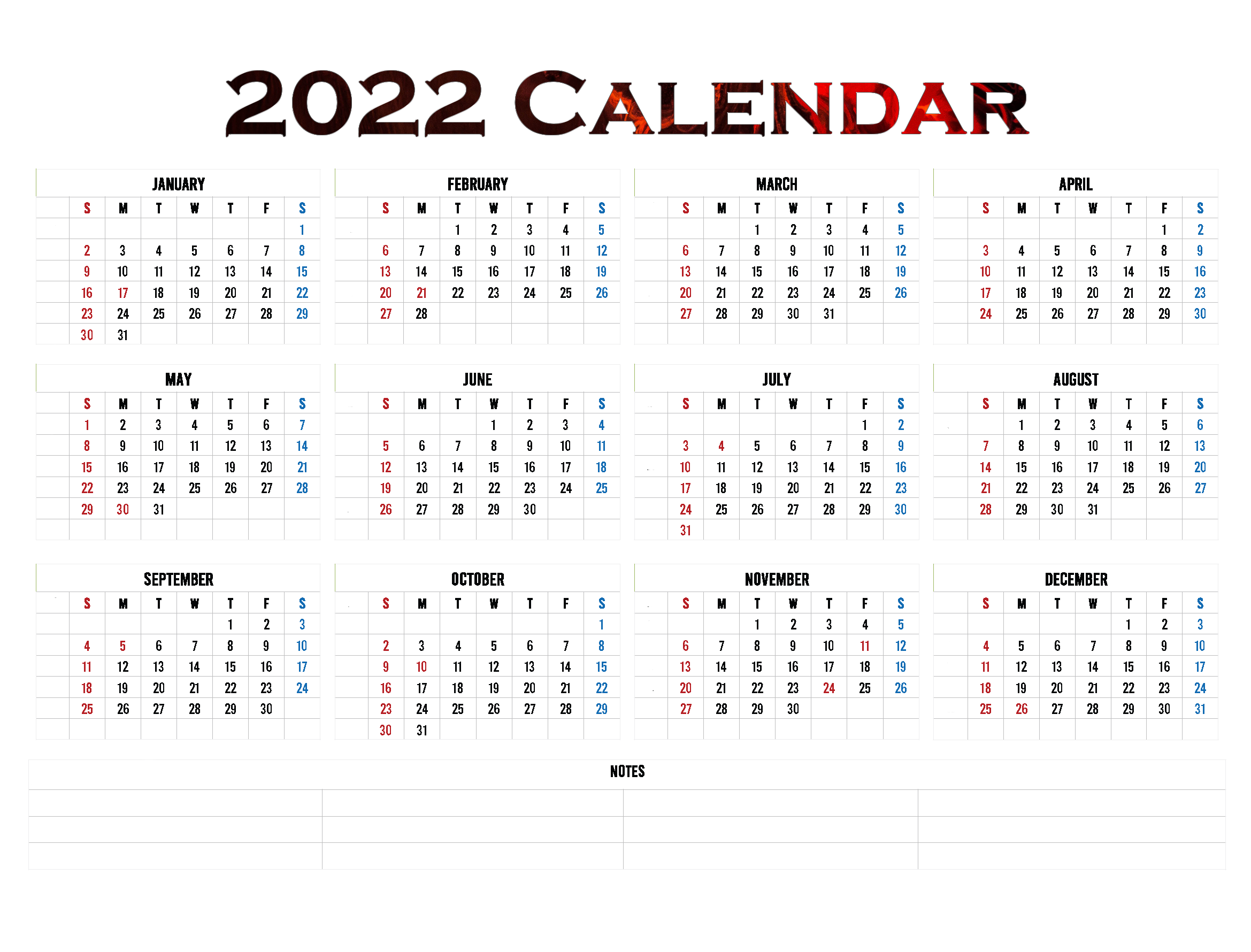 Calendar 2022 PNG HD