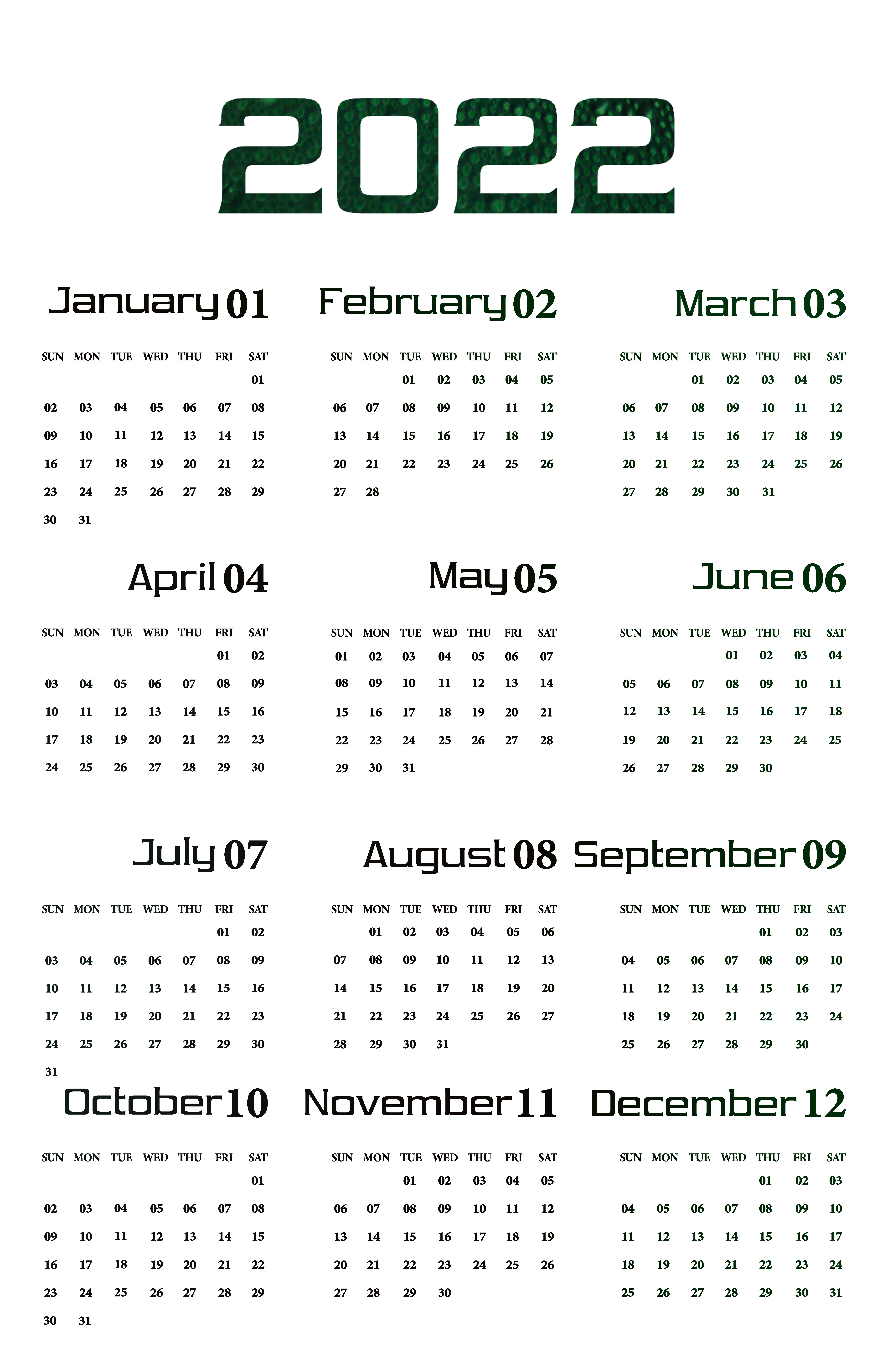 Kalender 2022 gambar Transparan PNG