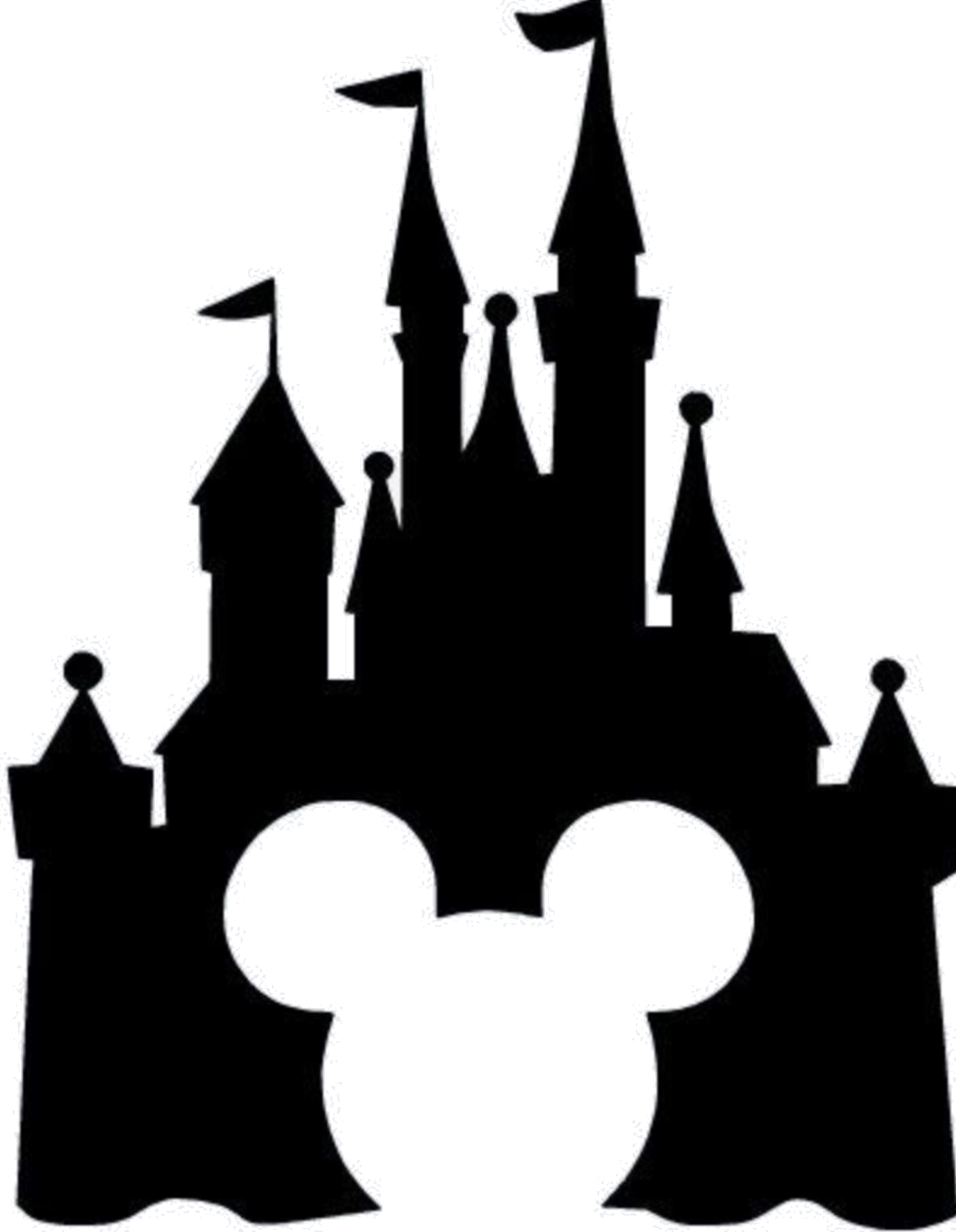 Silueta de Castillo de Disney PNG transparente