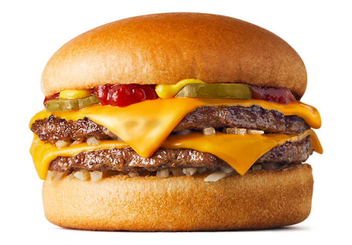 Çift peynirli burger PNG şeffaf görüntü