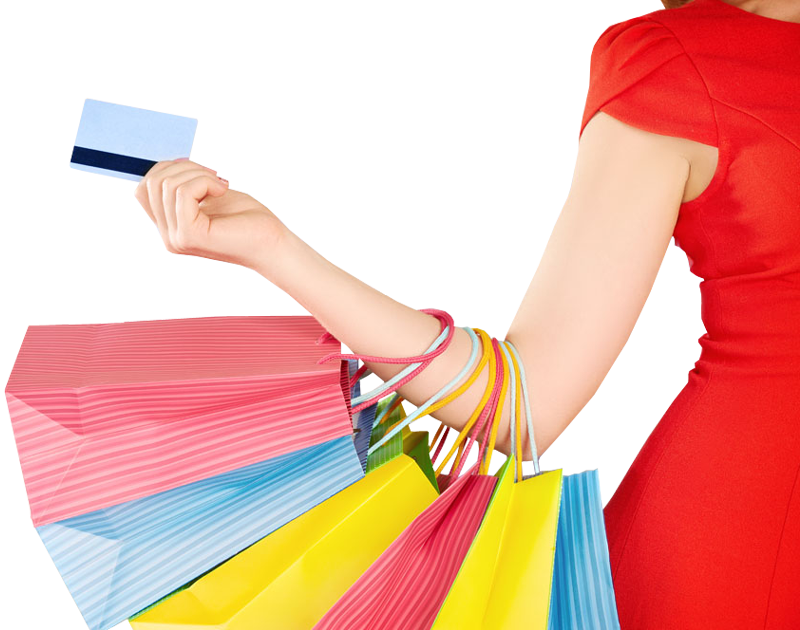 Weibliche Hand, die Kreditkarten-PNG-Datei hält