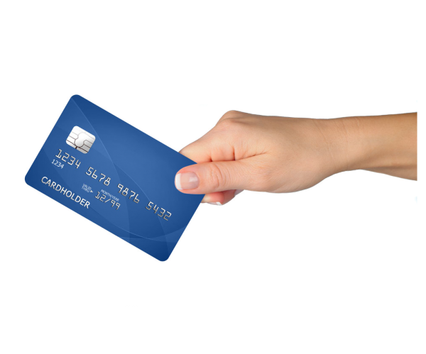 Feminino mão segurando cartão de crédito PNG pic