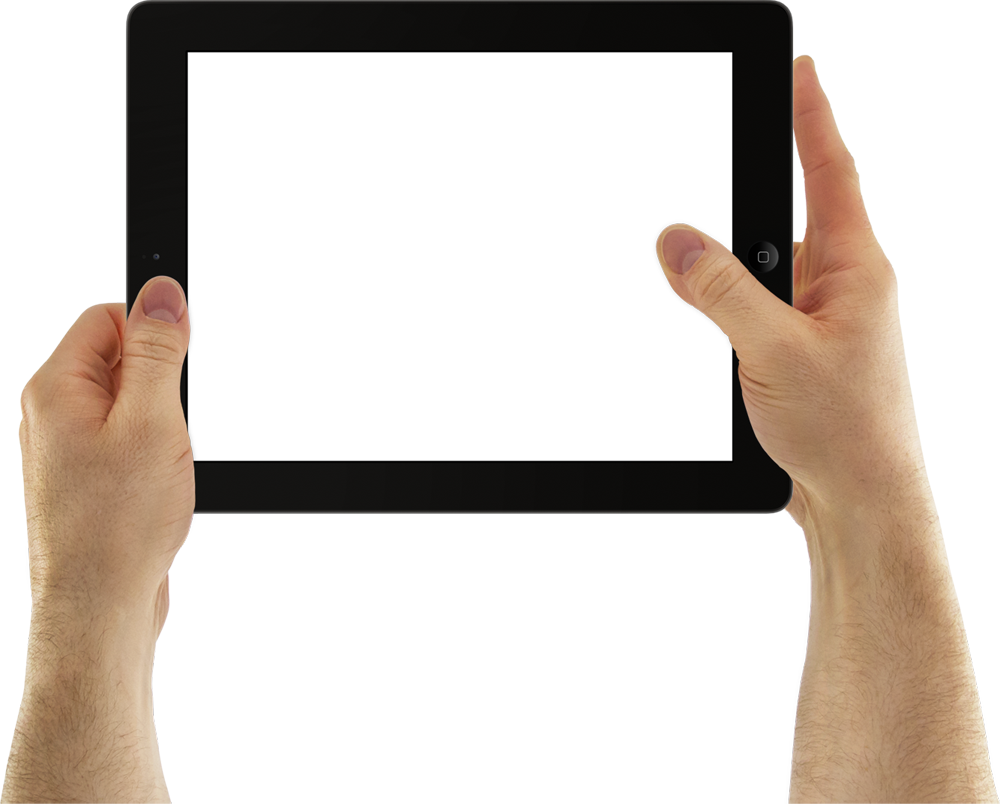 Tablet Hand Holding Tablet PNG Pic