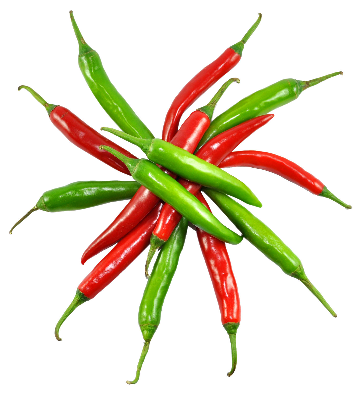 Frischer grüner und roter Chili-PNG-Clipart