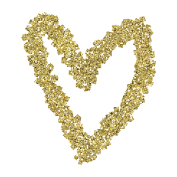 Glitter Gold Heart Transparent Background