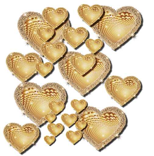 Glitter Gold Heart Transparent PNG