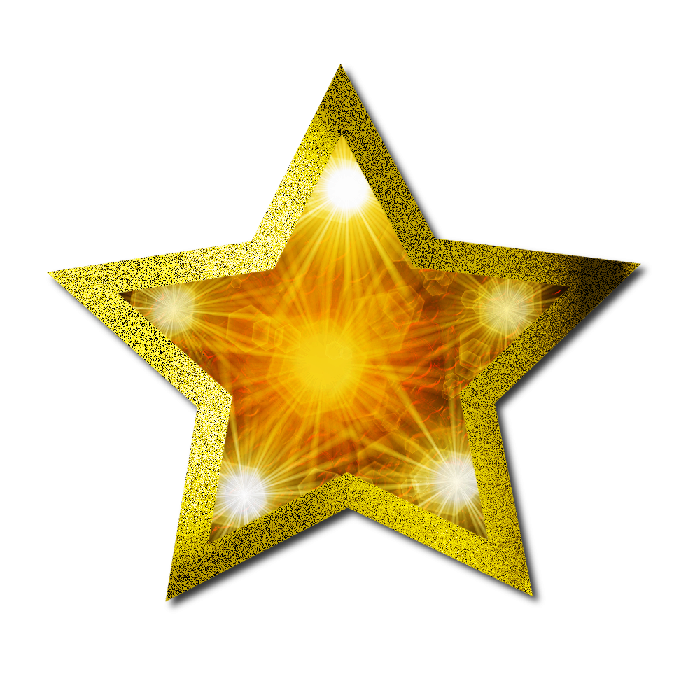 Glitter Gold Star PNG Transparent Image