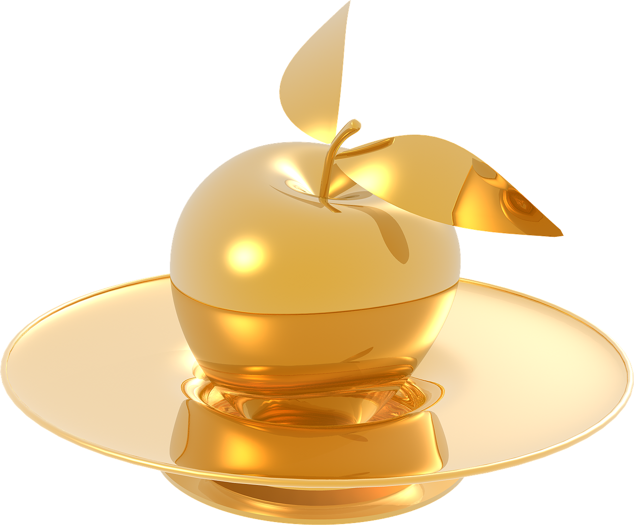 Golden Apple PNG Transparent Image